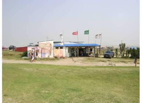 buy bus tickets on the left and shop in the supermarket on the right