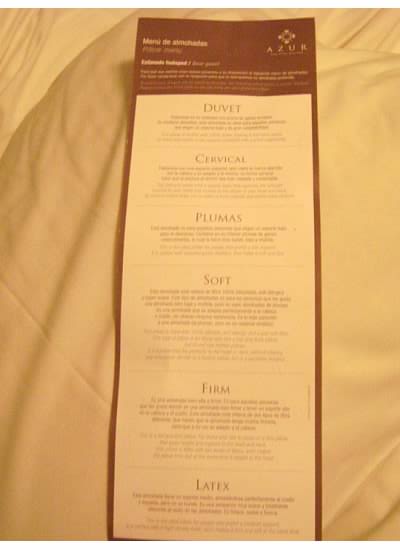 pillow menu